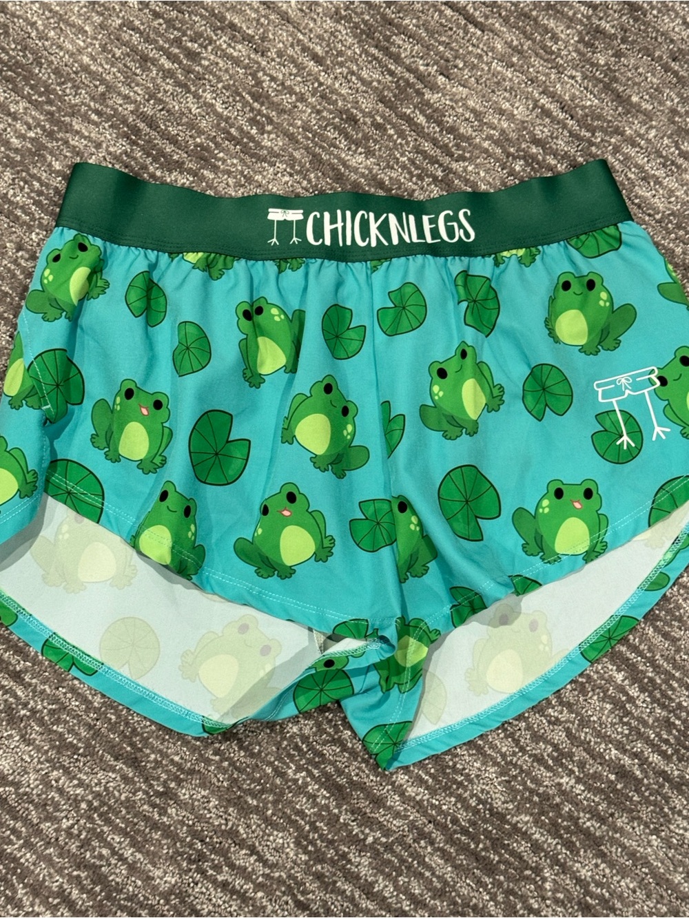 Chicknlegs Large Womens Running Shorts Frog Toad